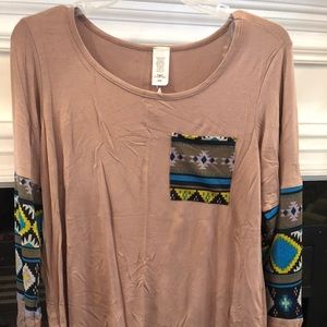 NWT Aztec long sleeve beige shirt size L